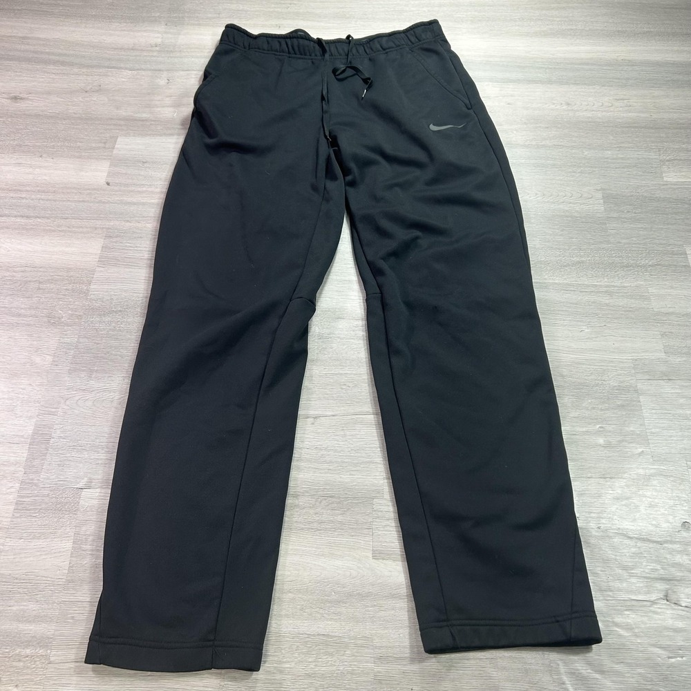 Nike Therma-FIT Sweatpants Mens Medium Black Fleece Straight Pockets 932253-010